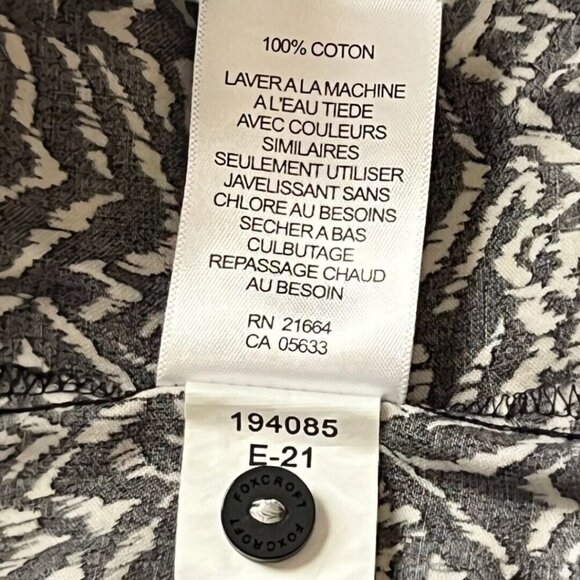 Foxcroft Ava Zebra Print Non Iron Heritage Women's Button Front Shirt SZ 12 - Picture 10 of 10